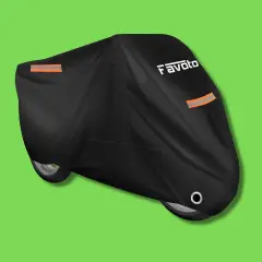 Coprimoto nero Favoto con strisce riflettenti, un accessorio moto indispensabile per proteggere il tuo mezzo.