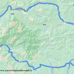 Mappa di un tour in moto tra i passi del Friuli Venezia Giulia, toccando Sella Ciampigotto, Venzone e San Daniele del Friuli.