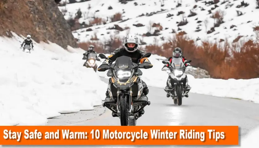 Motociclisti affrontano la neve e il ghiaccio in un'avventura di moto inverno.