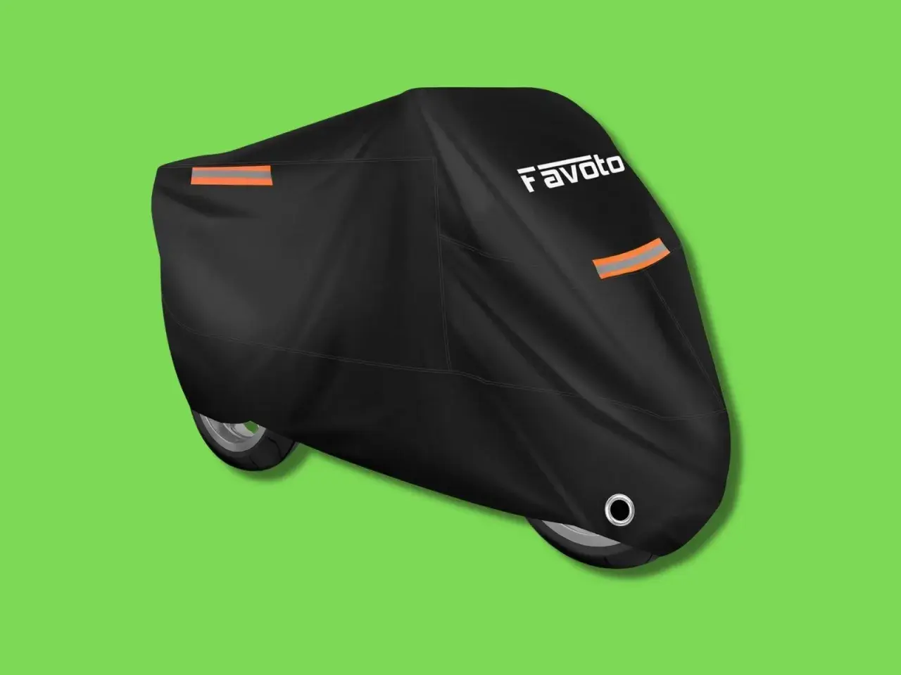 Coprimoto nero Favoto con strisce riflettenti, un accessorio moto indispensabile per proteggere il tuo mezzo.
